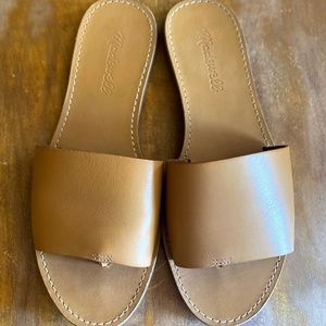 Leather Madewell Boardwalk Slides, Sandals 7.5 Camel